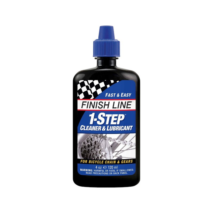 Finish Line 1-Step Cleaner and Bike Chain Lube - 4oz Drip Bicycle Lubricants